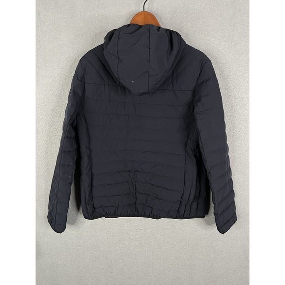 Michael Kors Navy Packable Down Fill Puffer, Fitted Coat w/ Hood- Women's Large - Picture 8 of 9